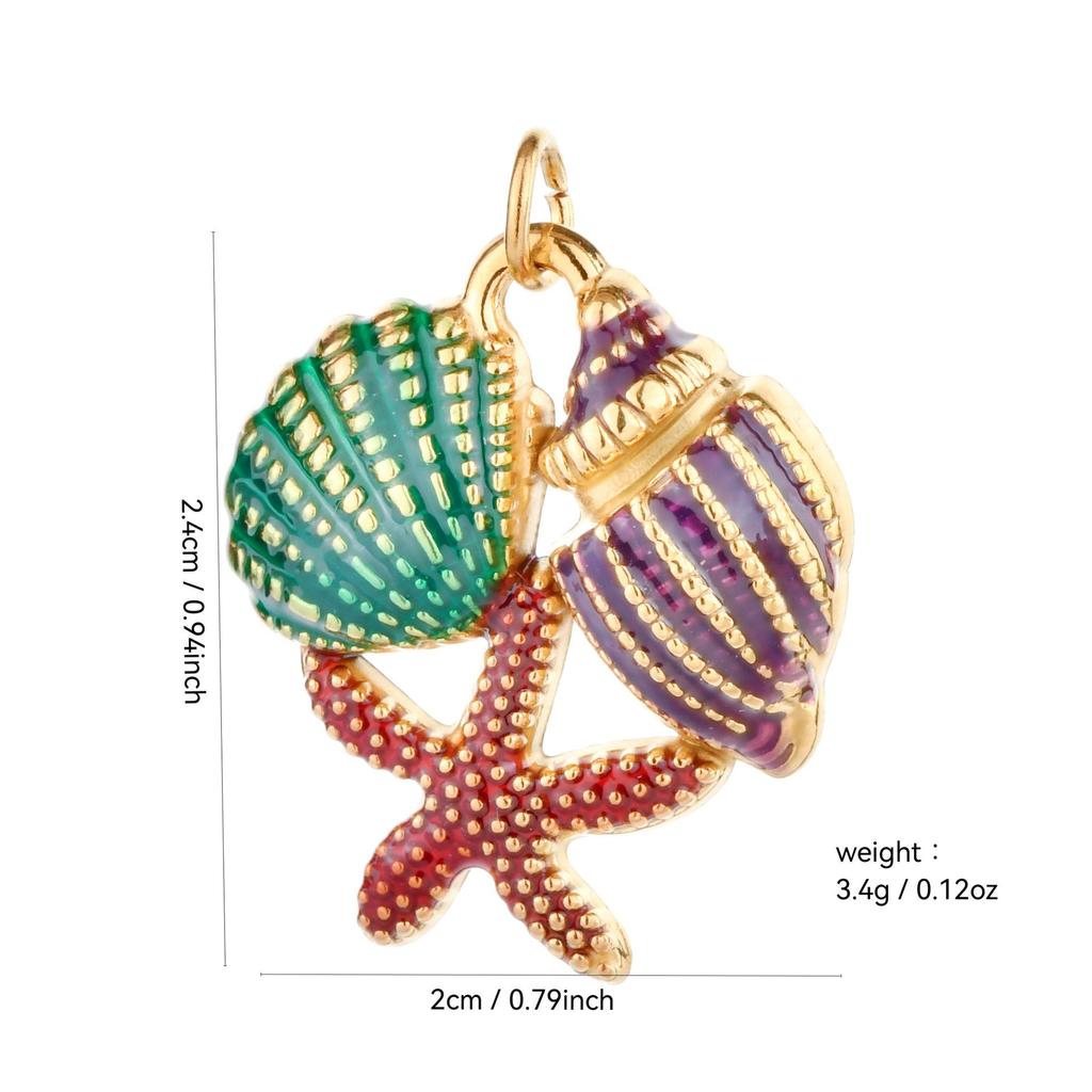 Stainless Steel Ocean Series Starfish Conch Pendant for DIY Bracelet & Necklace Fashion Accessories