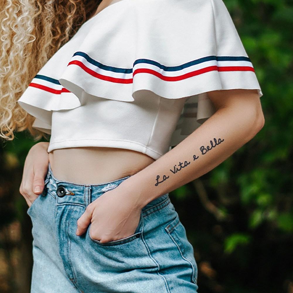 Unique point lettering water play water balm waterproof real invisible tattoo sticker T-36, 1 piece