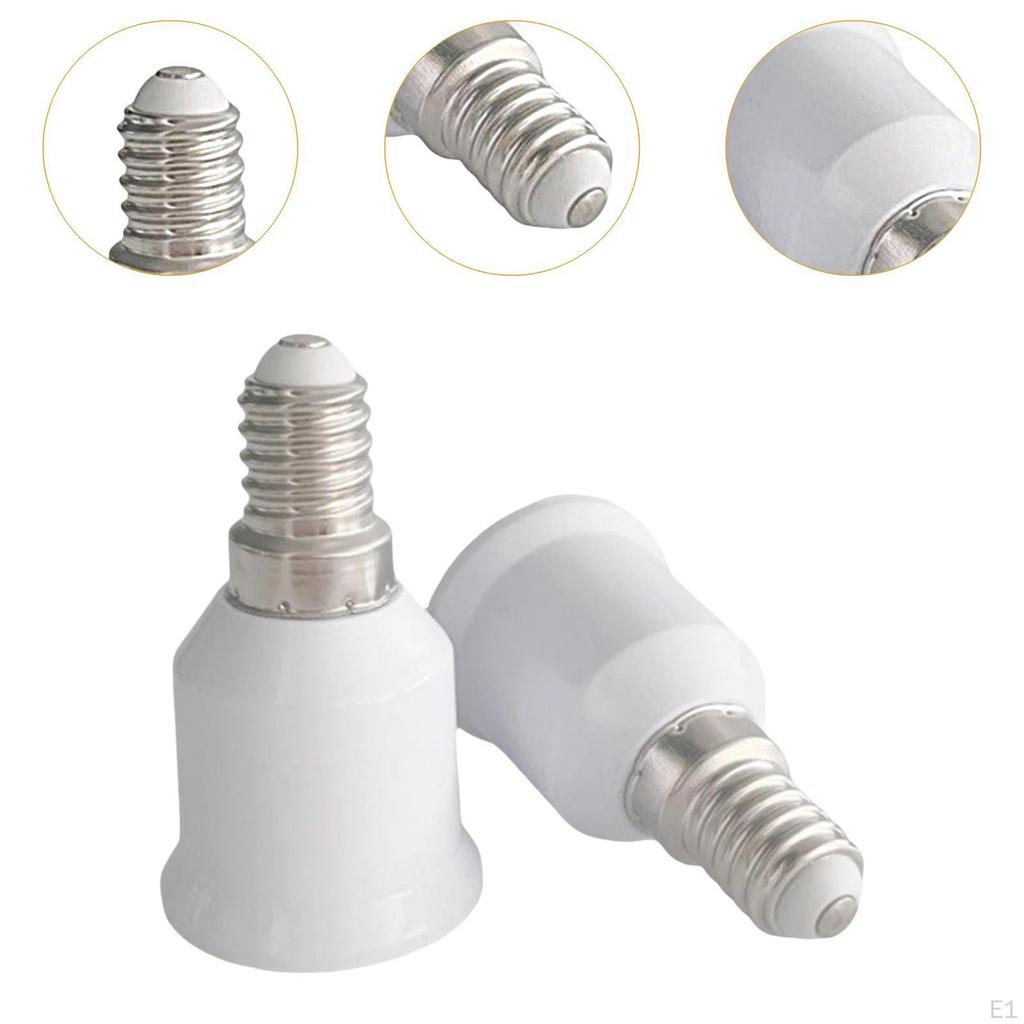2Pcs E14 to E27 Converter Lamp Holder Easy Installation Lightweight Lighting Accessories
