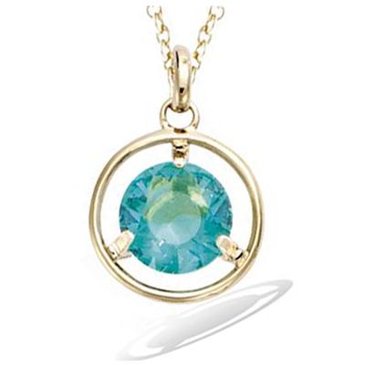 [R3802] - Gold Plated Pendant 'Sissi' Green Gold - 11 Mm