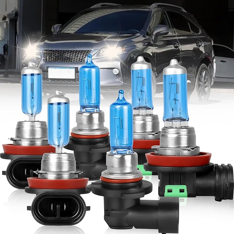 9005 H11 Halogen Headlight Bulbs For Toyota Prius 2010-2011 High Performance Halogen Car Headlight Bulb for Brighter Light, 9005 High Beam+H11 Low