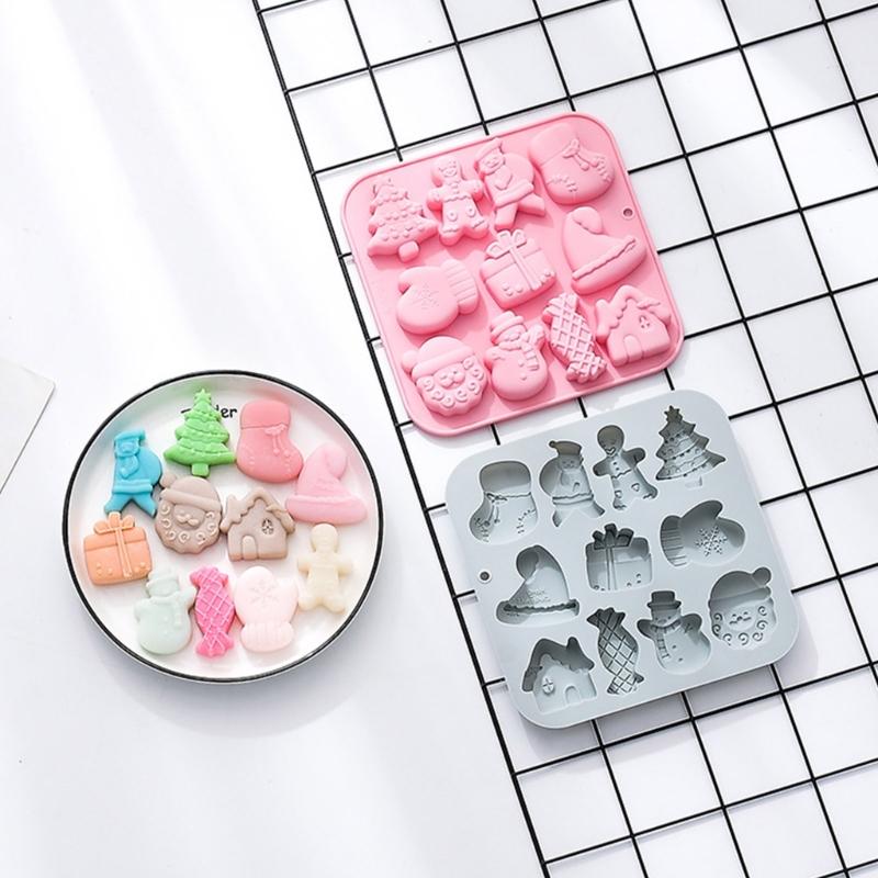 Christmas Theme Silicone Mold Cake Cupcake Chocolate Baking Fondant Mould