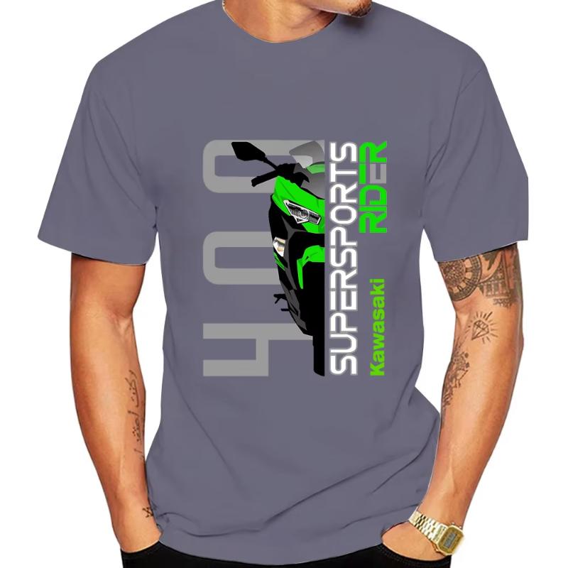Kawasaki Ninja 400 Motorcycle Mens Tshirt summer shortsleeved womens Tshirt cotton 2025 New fashion couples clothing top