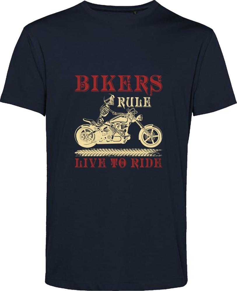 Bikers Rule T Shirt Live To Ride Sarcastic Biker Design Biker Squad Gift Top S