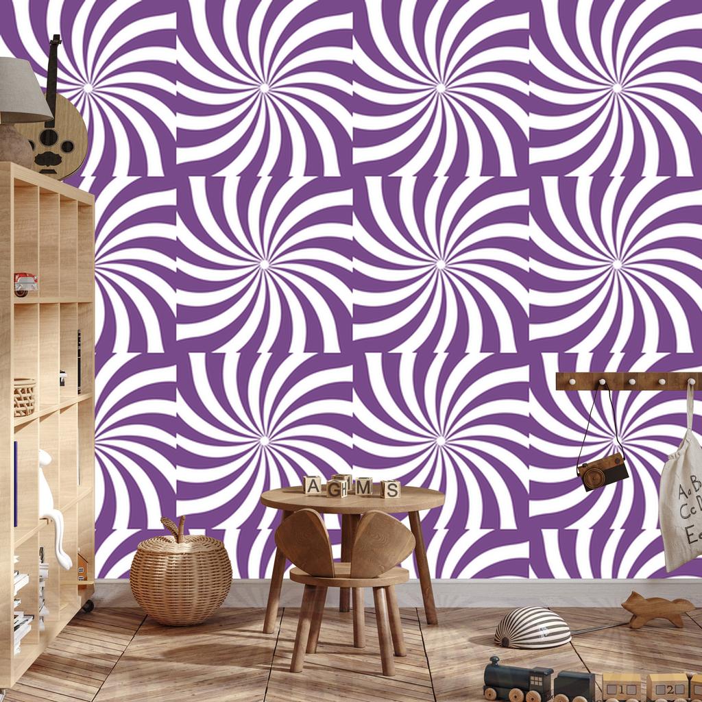 Hippie background wallpaper purple, white and light gray 50x1000