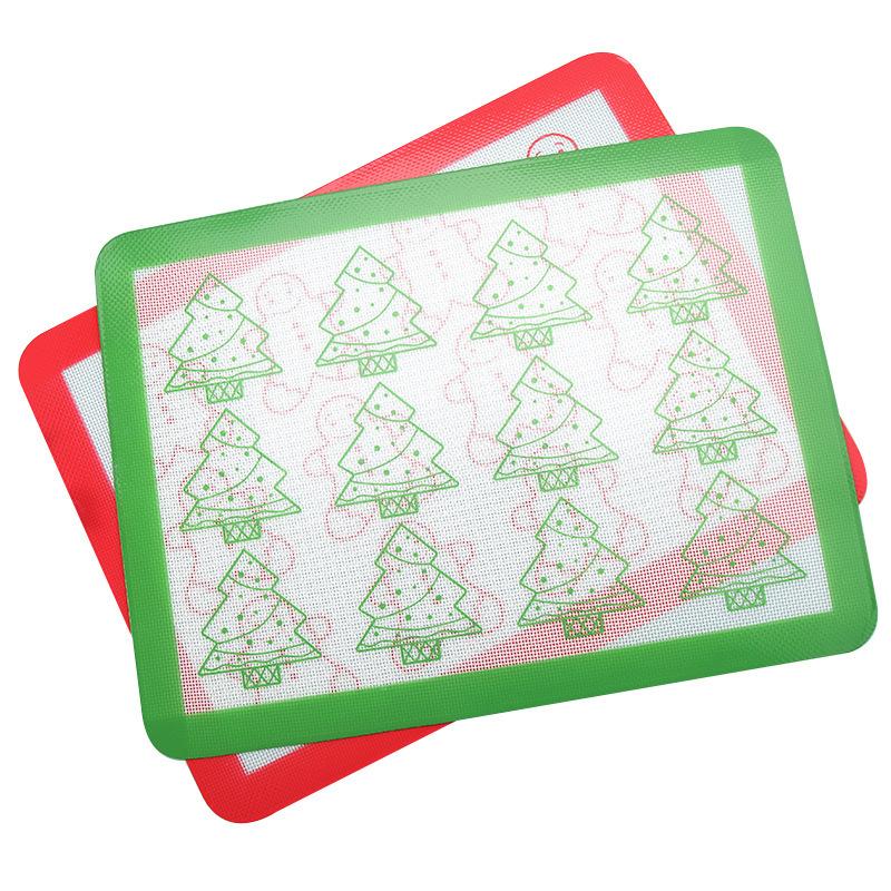 Christmas Silicone Baking Mat Oven Liner Ginger Man Christmas Tree and Snowflake for Christmas Baking Kitchen Supplies