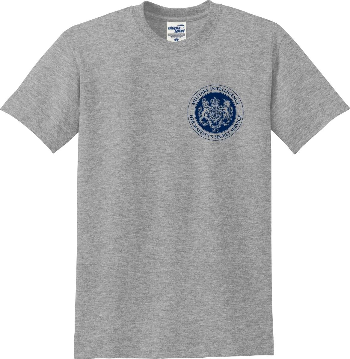 MI6 Her Majesty s Secret Service Left Chest Seal Unisex T shirt (S-5X) 4XL