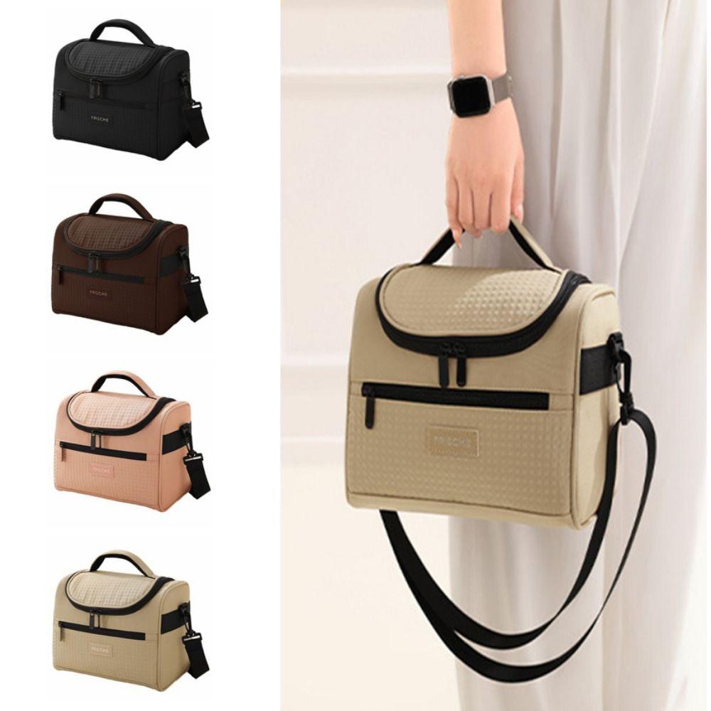 Large Capacity Lunch Tote Bag Zipper Insulated Lunch Bag Multifunctional Handle Lunch Box  Travel