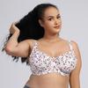 Ultra-thin Fine Cotton High-quality Wide Shoulder Straps Steel Ring Plus Size Bra European and American Printed Underwear