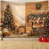 1pc Christmas Tapestry, Christmas Tree Fireplace Snow Background Cloth, Christmas Party Photography Background Wall Cloth
