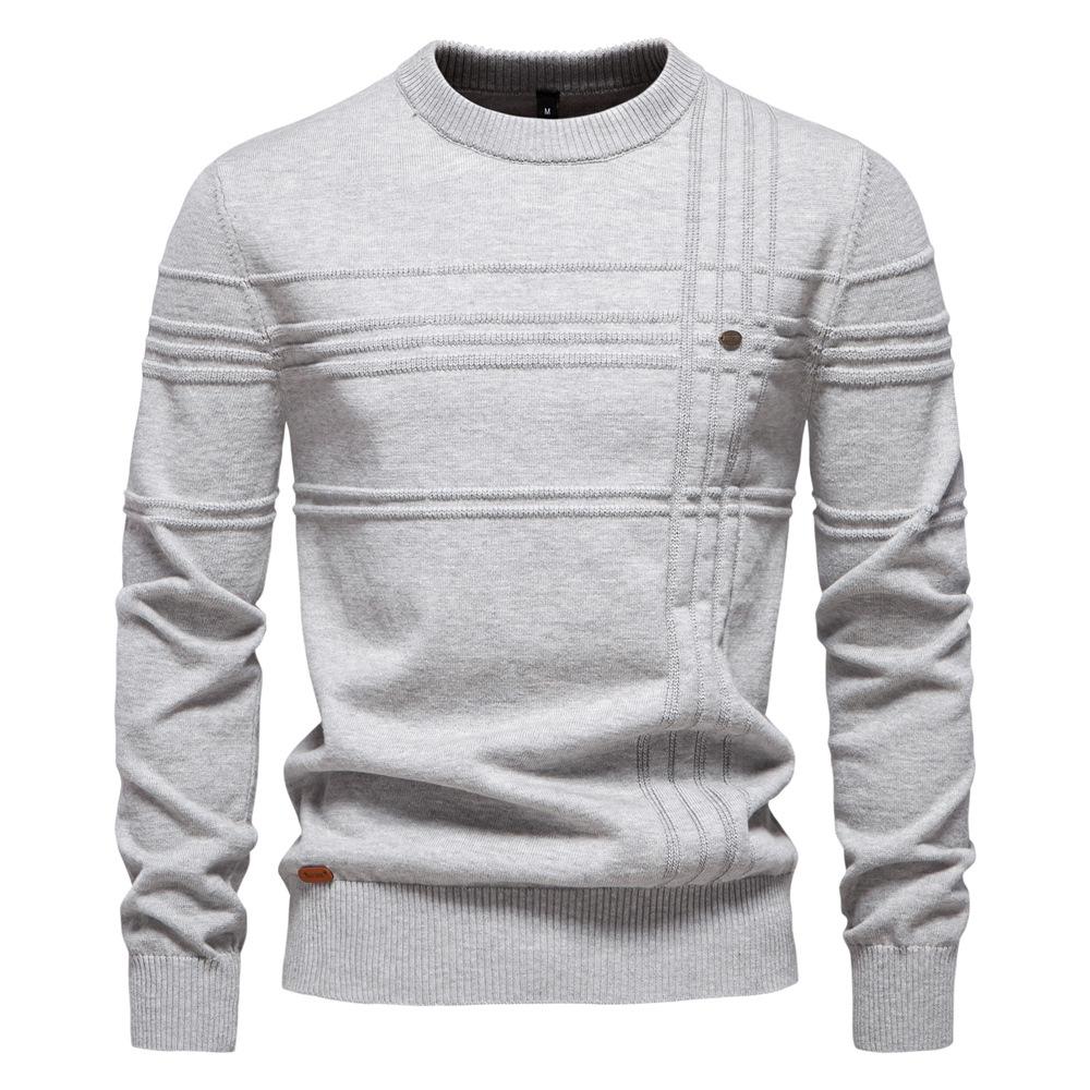 2025 Autumn/Winter New European Men'S Round Neck Hoodie High Quality Men'S Solid Color Sweater