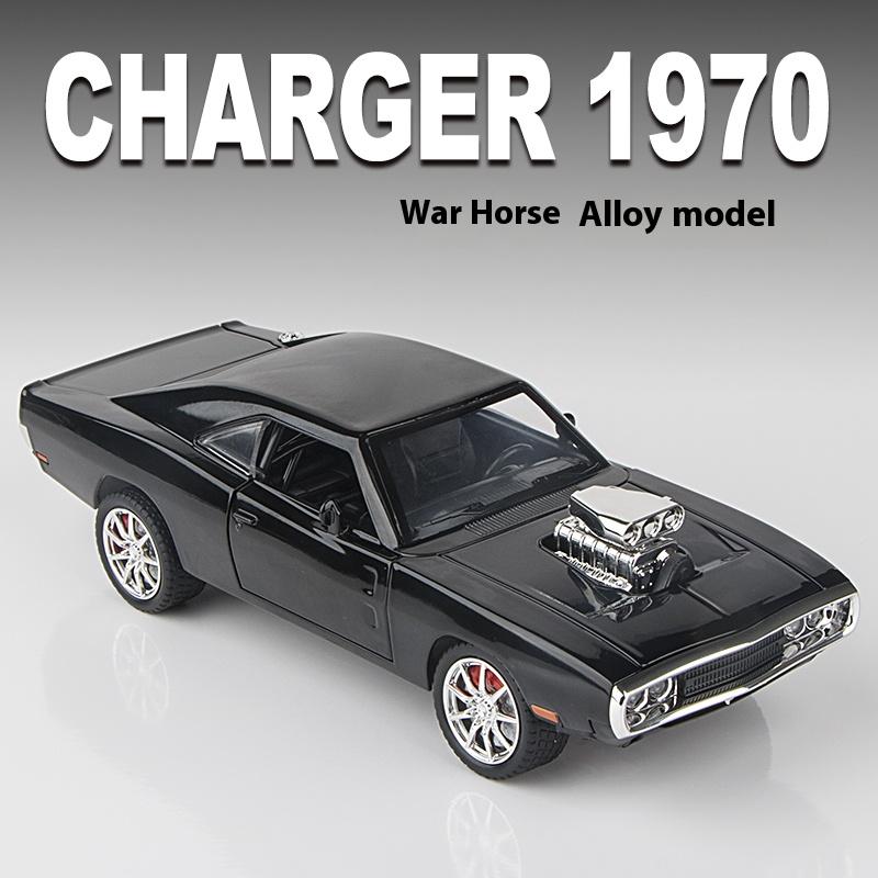 1/24 Scale Dodge War Horse Challenger 1970 Car Model Alloy Simulation Sports Car Collection Car Model Ornament Metal Boy Toy Car