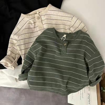 Frühling Herbst Neue Kinder Casual T Shirt Lose Kinder Gestreiften T Shirts T Jungen Mädchen Langarm Tops Baby Kleidung
