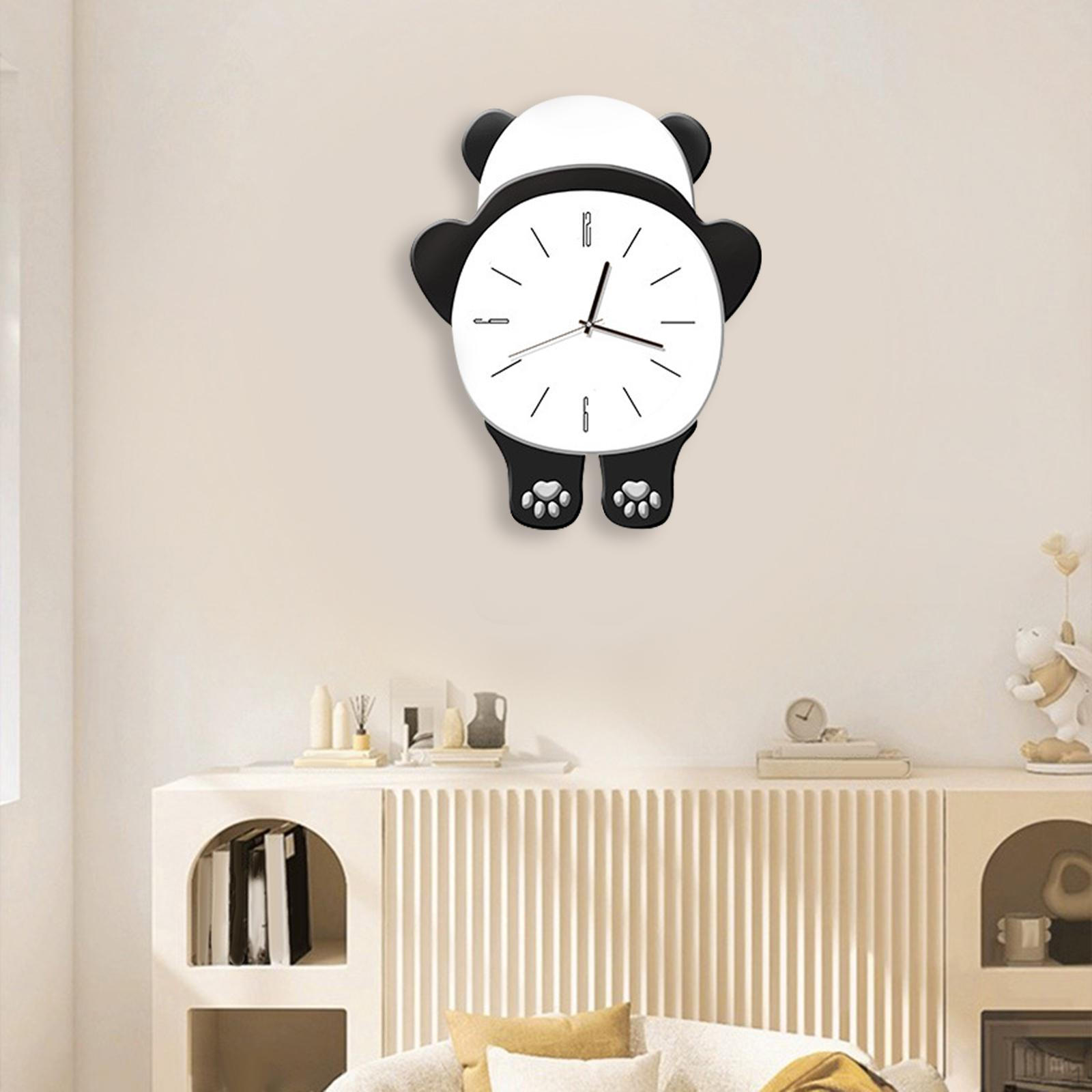 

Настенные часы с животными, очаровательная коллекция, креативные подвесные детские часы Panda back