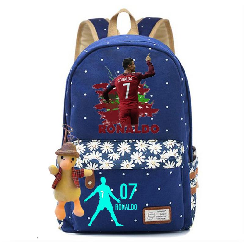 Youth football star Ronaldo primary and secondary school student schoolbag female casual backpack