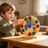 Kids Wooden Clock Toy Preschool Number Color Recognition Time Learning Clock Toddlers Educational Clock Teaching Aid with Movable Hands