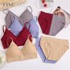 Women Padded Bra Panties Set Soft Backless Tops Wireless Bras Set Seamless Underwear Women Lingerie Set Fitness Top S-XL