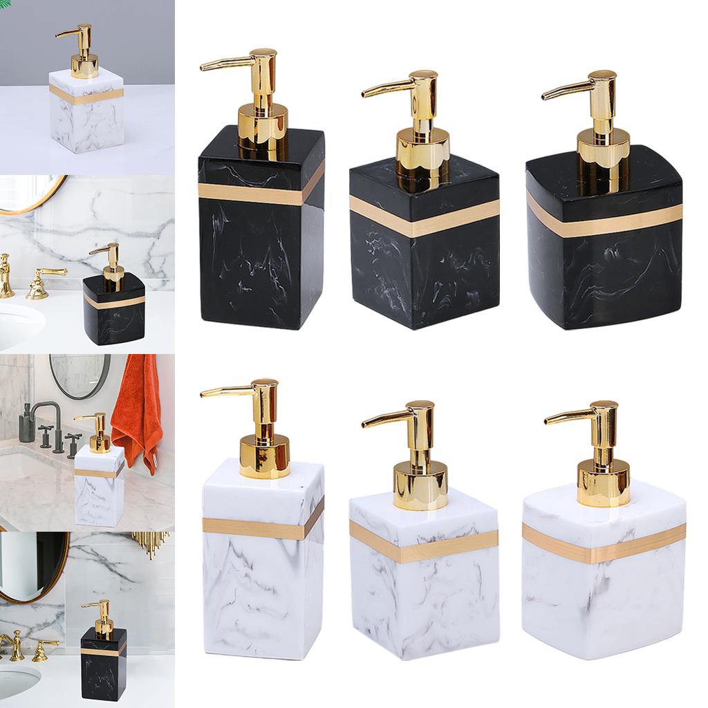 Reusable Resin Soap Dispenser Manual Empty Liquid Lotion Pump Bottle for Room Countertop