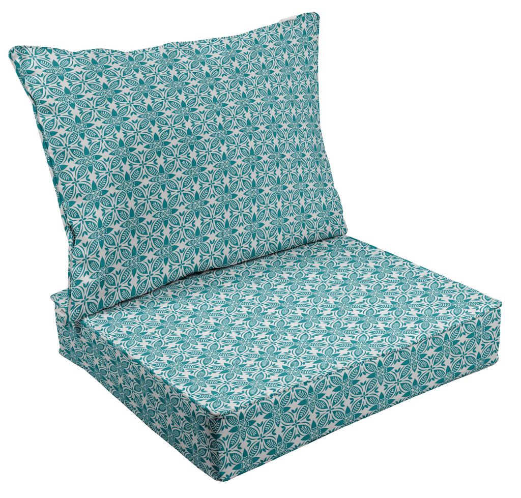 Vargottam Printed Outdoor Deep  Seat  Patio  Cushions Set 2pcs Seat Set All Weather Replacement