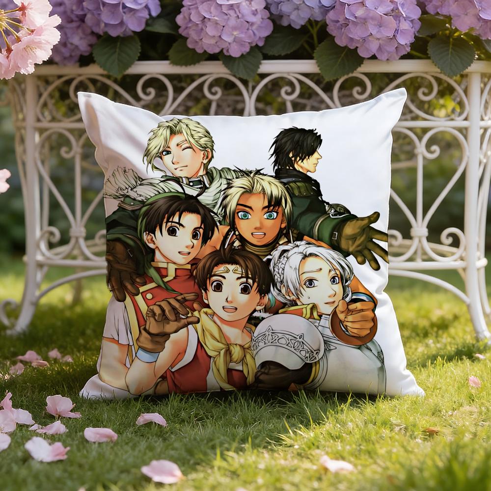 Anime G-Genso S-Suikoden Cushion Cover Home & Car Dual-Scene Pillow Cover: Reversible for Premium Comfort