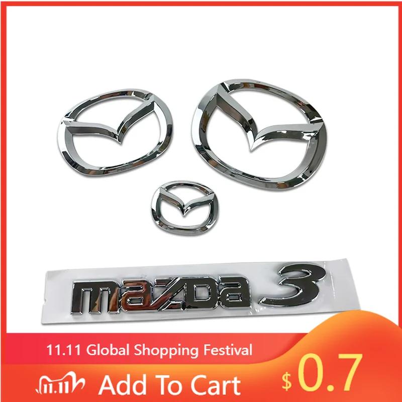 2025 Hot Plastic Car Front Trunk Emblem for Mazda 3 Logo Steering Wheel Badge 3D Body Replaced Sticker Rear Tail Refitting Decor