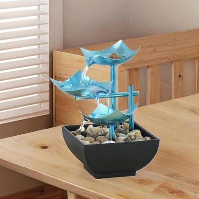 3 Tier Fountain Feng Shui LED Lights Tabletop for Yoga Patio Office