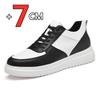 Fashion Luxury Men Sneakers Brand Elevator Shoes For Couple Hidden Heels White Shoes 7CM Height Increasing Shoes Women Men Leather Shoes