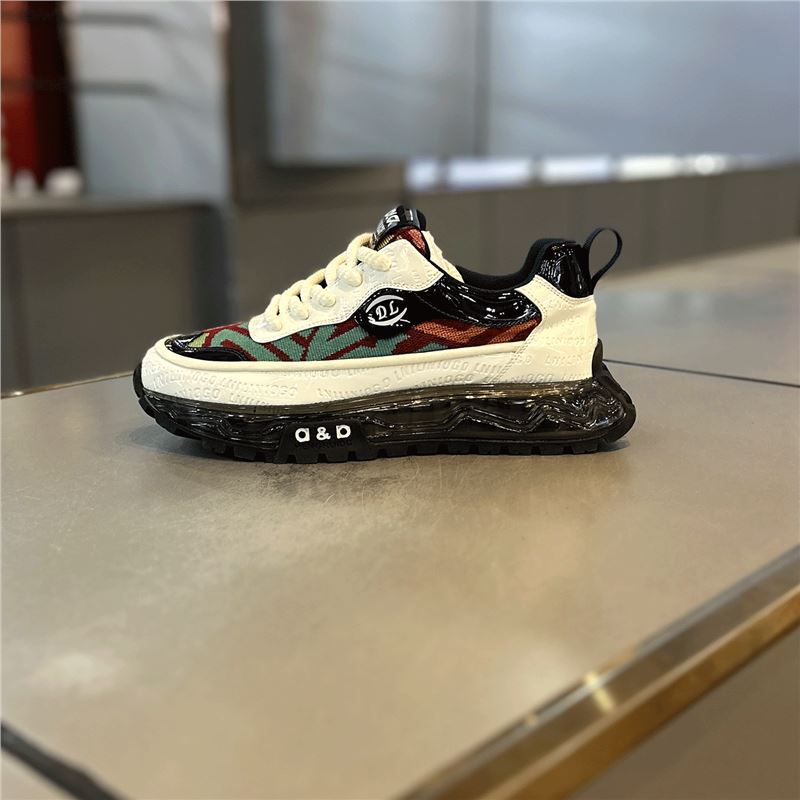 Spring low-top leather thick-soled dad shoes are simple, comfortable, lightweight and breathable casual shoes dl