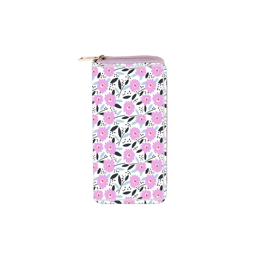 Ethnic Style Small Floral Long Zipper Wallet Flower Clutch Bag