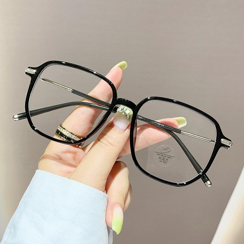 Glasses Frame Trendy Glasses Women'S Polygon Tr Flat Glasses Anti-Blue Light Glasses Frame Can Be Matched With Glasses Men'S Tj1418