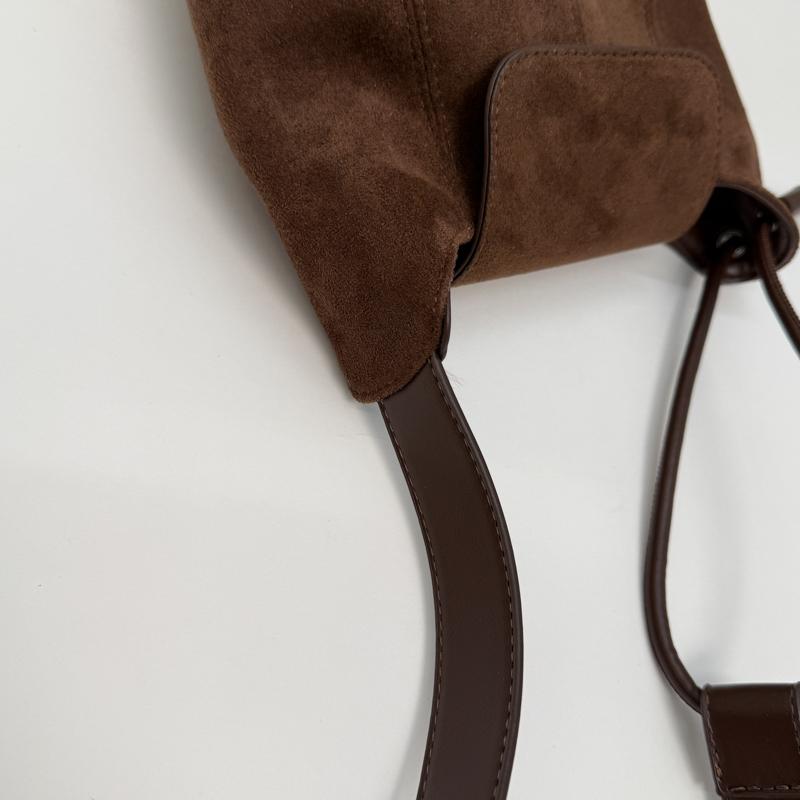 PU Suede Bucket Bag Women's Crossbody Shoulder Tote with Drawstring Closure Fashion Mini Handbag