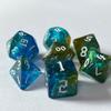 7 Pcs of New Double Colors Dice Polyhedral Gold Font Digital Dices Kit for TRPG RPG D20 D12 D10 D8 D6 D4 Table Game Kids Toy