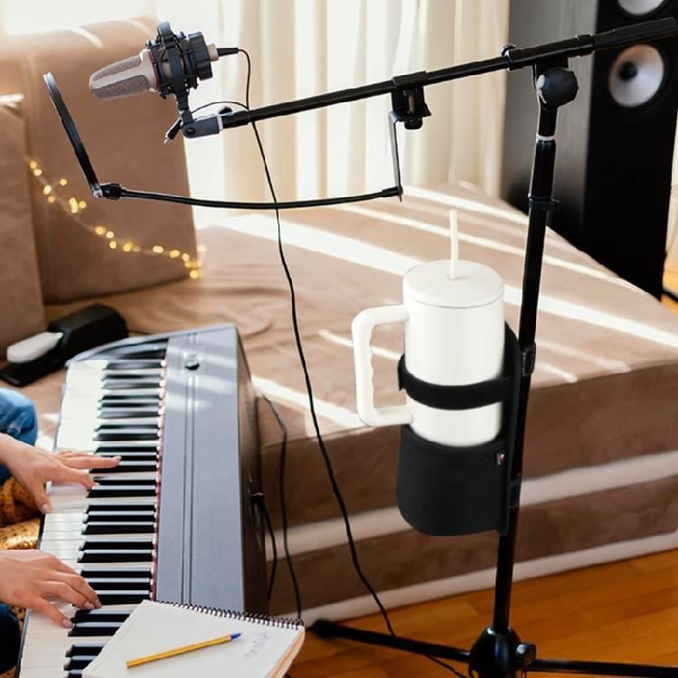 Nonslip Microphone Stand Beverage Holder Bracket Support Easy To Install For Singers & Drummers Convenient Drink Access