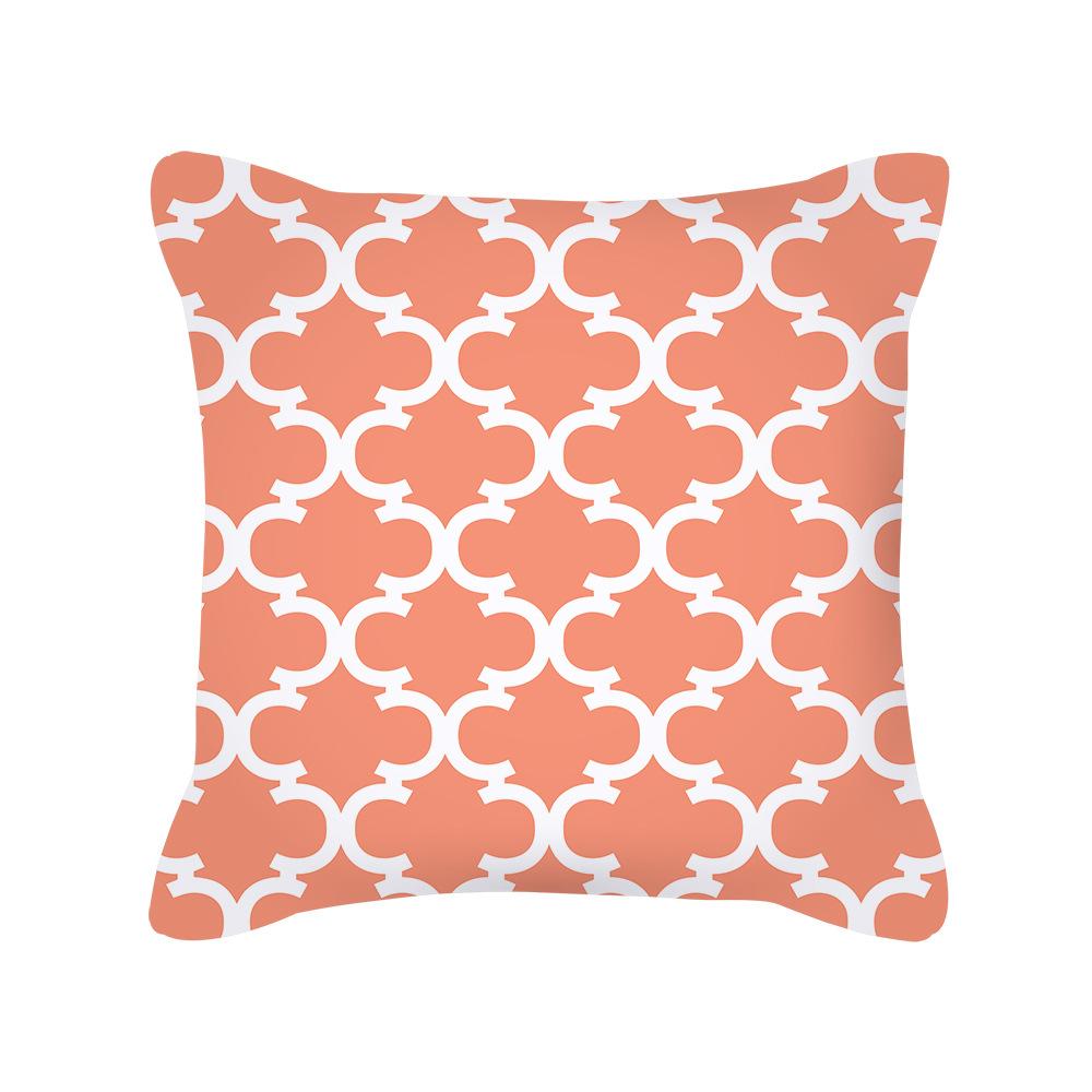 Furniture Life Peach Skin Velvet Pillow Cover Nordic Style Geometric Pattern Office Sofa Cushion Cover