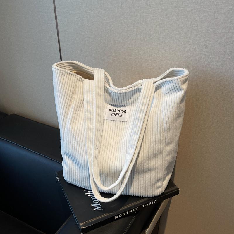 Casual bag women's new autumn and winter corduroy shoulder bag large capacity tote bag commuter bag