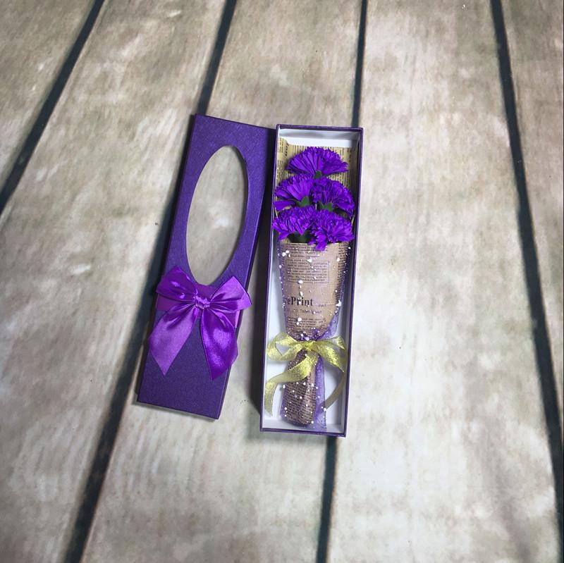 5-Piece Carnation Soap Flower Bouquet Gift Box for Christmas, Valentine's, Birthday, Teacher's Day
