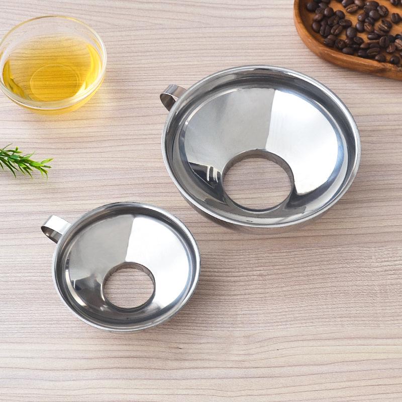 Stainless Steel Wide Mouth Funnel - Easy to Clean Oil, Wine, Salad Dressing, Jam Funnel