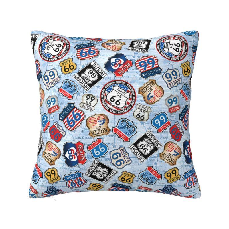 Born To Ride Route Throw Pillow Case cm for Living Room Americas Highway Cushion Cover Soft Polyester Pillowcase