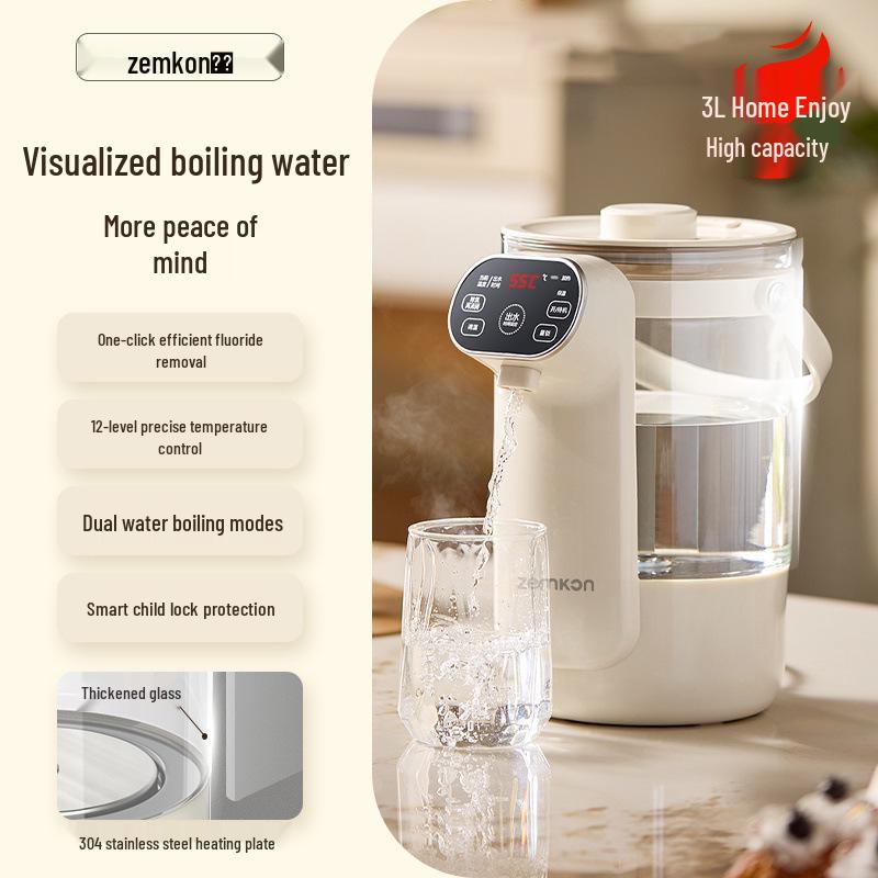 

Розумний скляний електричний чайник з підтримкою температури та збереженням тепла - Універсальний для домашнього використання, Безкоштовна доставка Small Capacity (No Chlorine Removal)