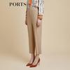 PORTS Women's Fawn Brown Slim-Fit Casual Pants