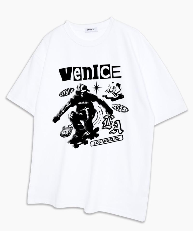 Under Off Oversized Crew Neck Venice Beach Short Sleeve T-Shirt White White/S