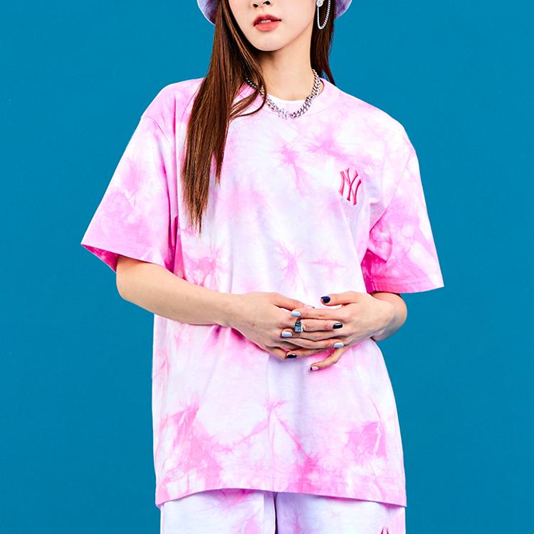 New MLB Set-in Sleeve T-Shirt Unisex Pink 3ATS40023-K0001