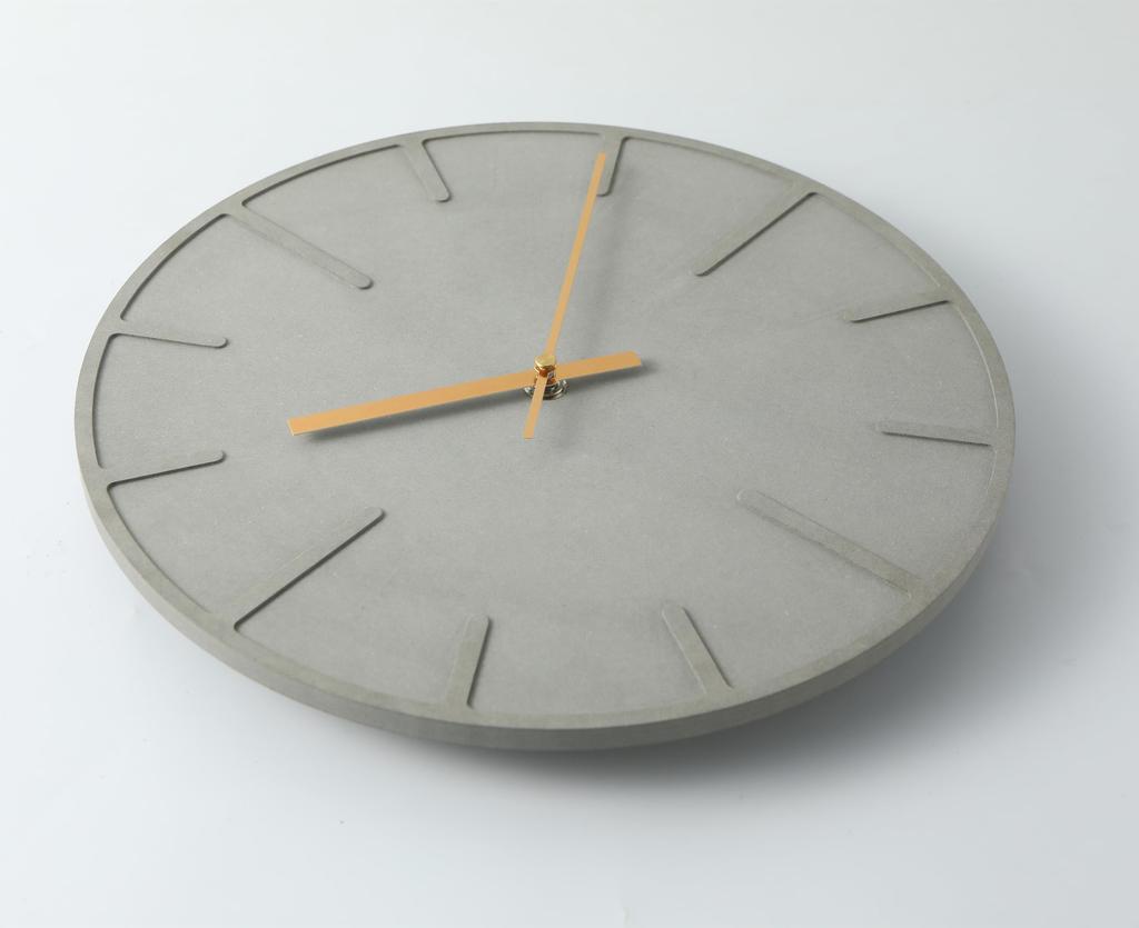 Nbdeal Silent Radio-Controlled Wall Clock with Wooden Dial, Analog, 30cm Diameter, Gray, XAH-5479