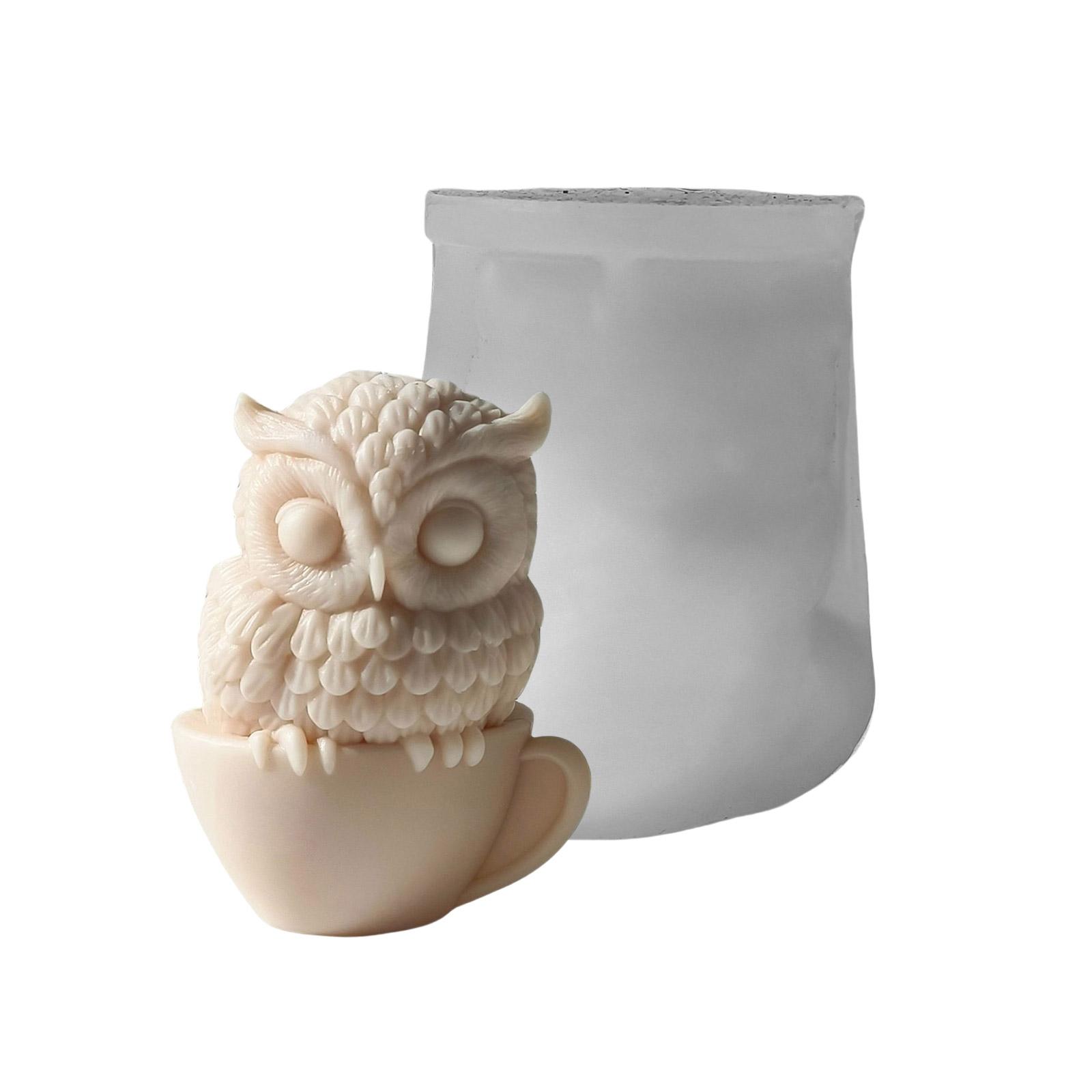 

Силиконовая форма для свечей в форме совы для DIY ароматерапии и домашнего декора, многоразовая и легко извлекаемая