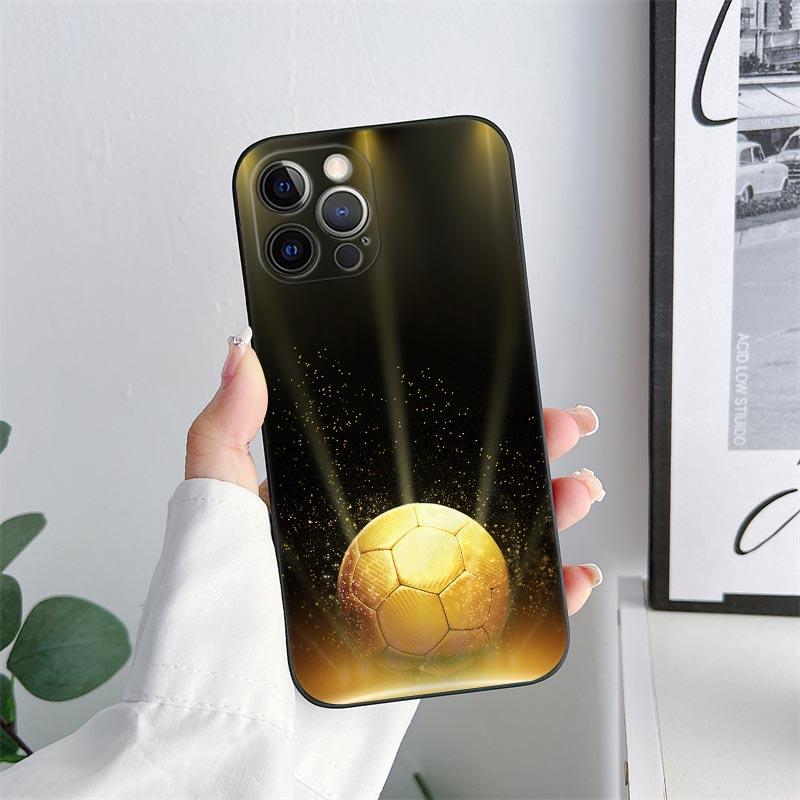Football Footy Soccer Phone Case for iPhone 11 15 Pro Max Case Coque 14 Plus 13 Pro 12 11 X XS XR 6s 7 8 SE 2020 TPU Soft Cover