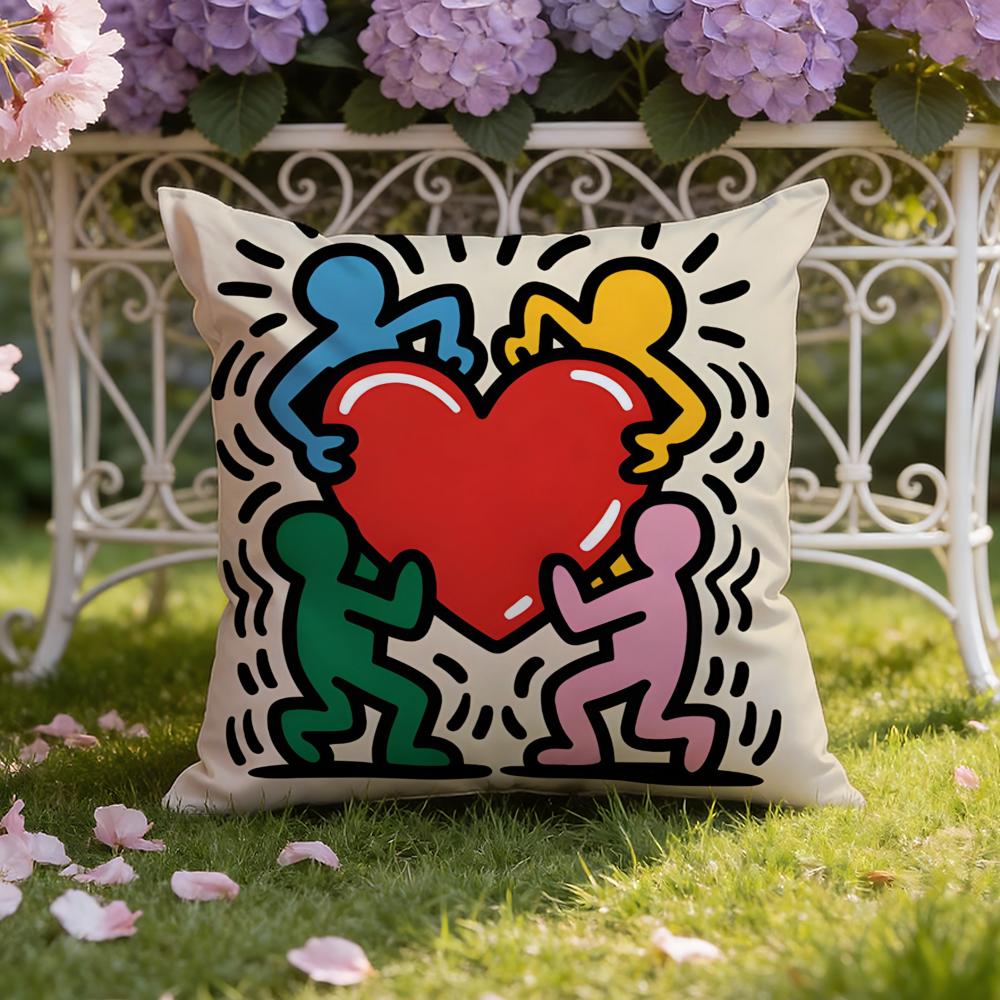 Modern Pop Art Street Graffiti Cushion Cover Home & Car Dual-Scene Pillow Cover: Reversible for Premium Comfort