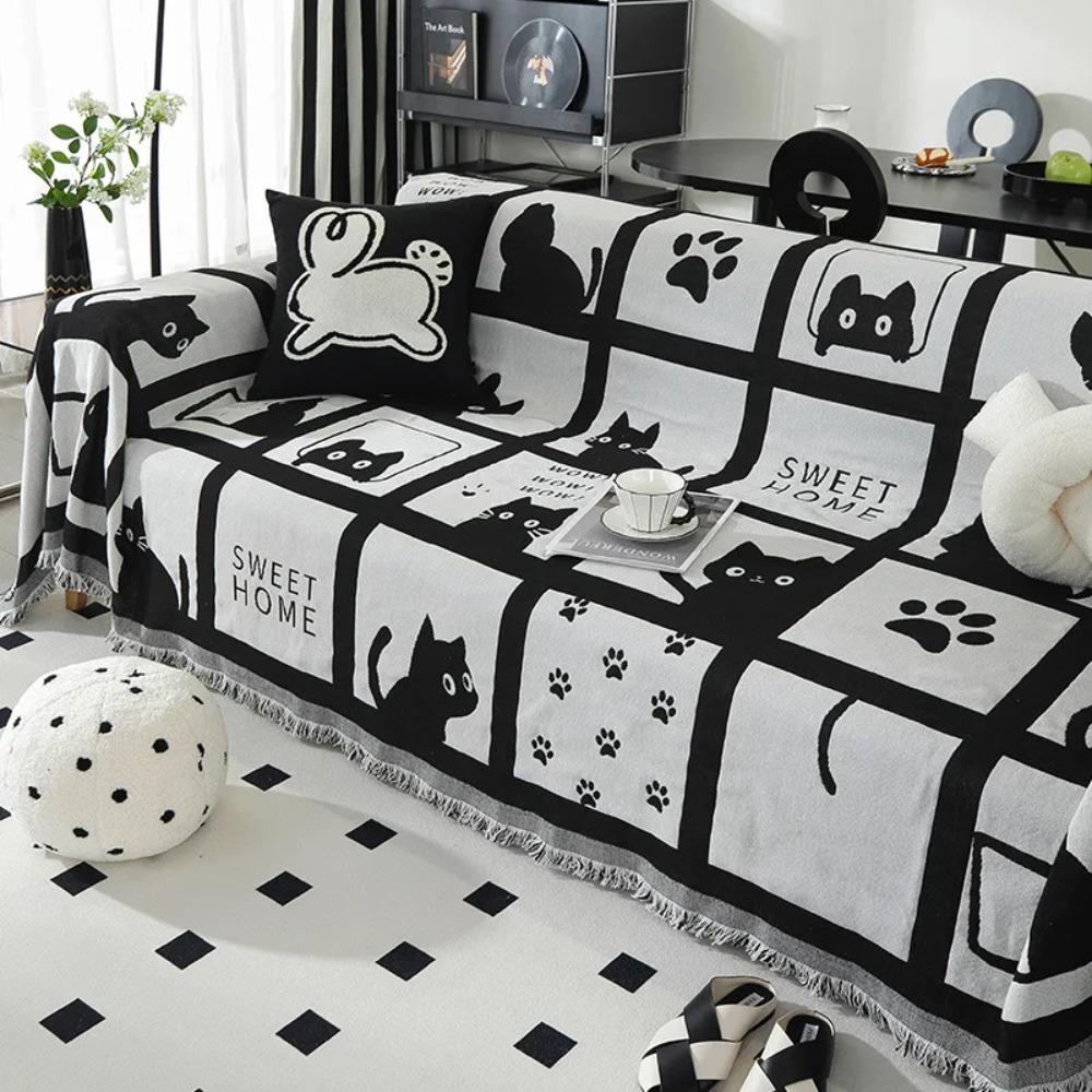 Sofaüberwurf Universal Couchtuch Staubdichter Überzug Anti-Katzenkratzschutzüberzug Sofadecke Teppich Elastischer Jacquard
