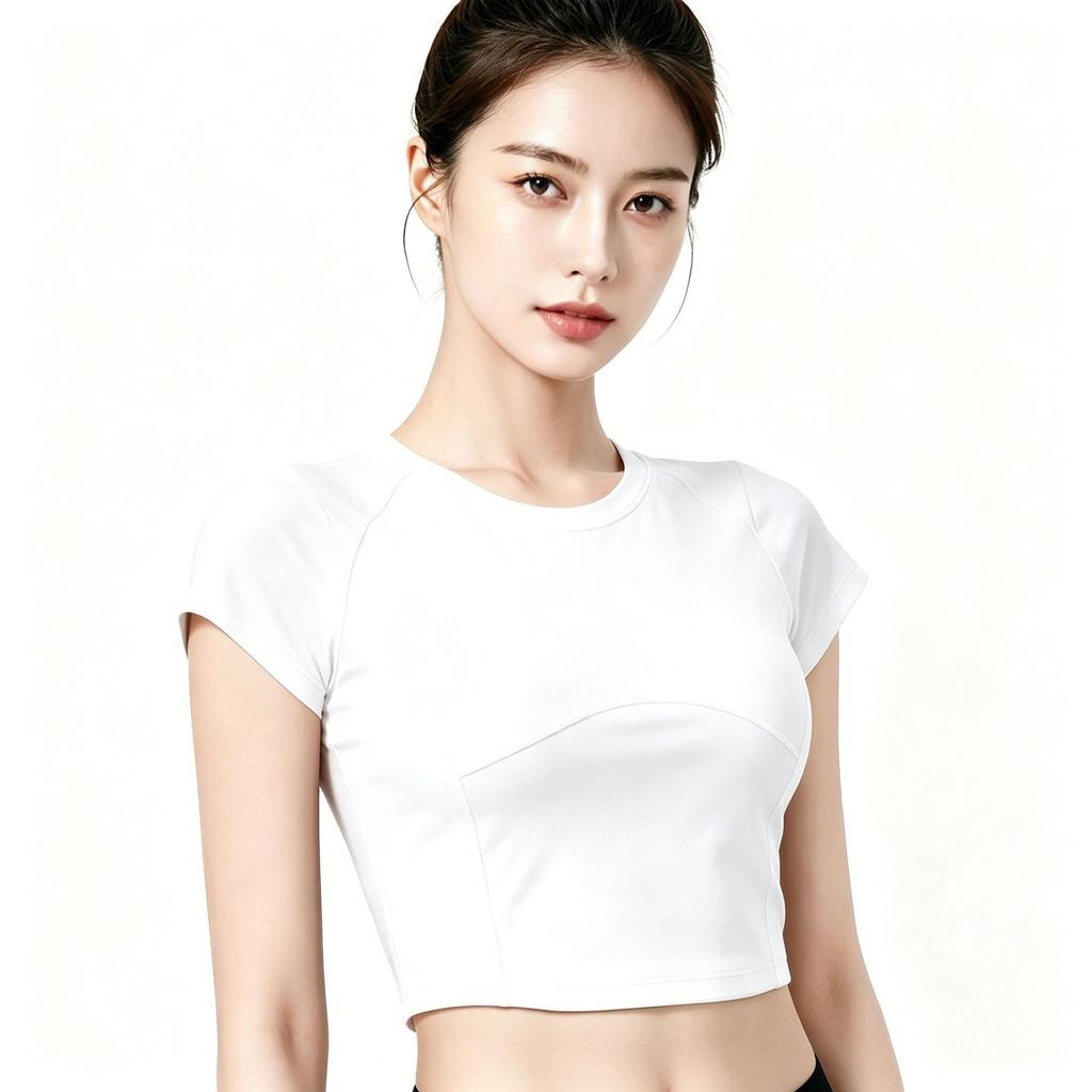 Quick-drying Breathable Yoga Clothes Top Women's 1011 New Beautiful Nude Skin-friendly Short-sleeved Pilates Fitness Suit Summer