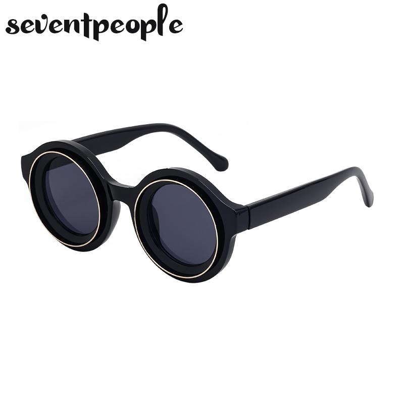 Punk Round Sunglasses Men  Luxury Brand Design Steampunk Sun Glasses For Male Summer New Fashion Small Frame Shades Eyewear