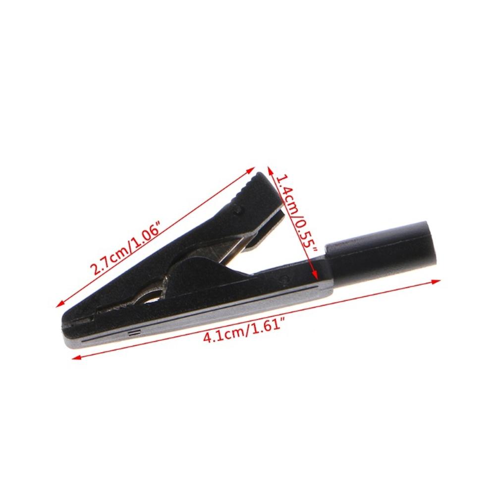 Insulated Clip 2mm Banana Female Adapter for Voltage Tester Black+Red